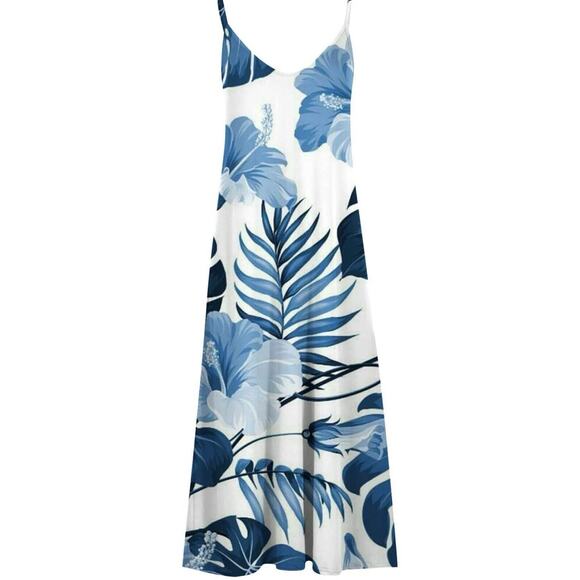 Spaghetti Maxi Dress Floral leaf Print Women’s XL  flowy - Picture 4 of 5